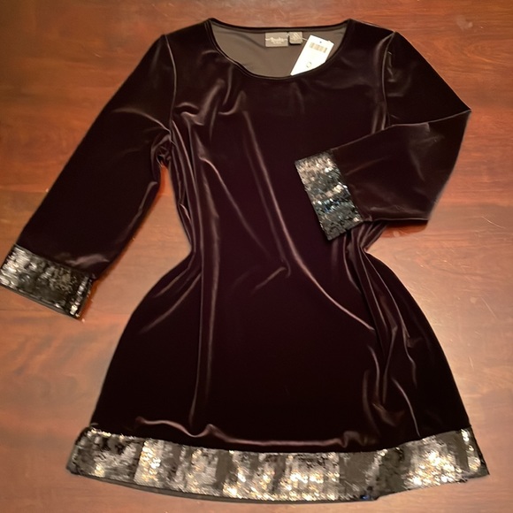 Chico's Sweaters - Chico’s Traveler Collection Classy Velvet and Sequined Top/Sweater Size 0. NWT